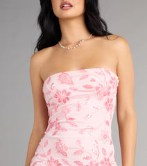 Blush Bloom Floral Sequin Mini Dress