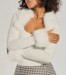 Exclusive Chic Removable Faux Fur Long Sleeve Bolero