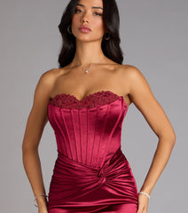 Alexia Satin Lace Bustier Mini Dress