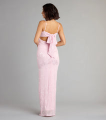 Gabriella Floral Embroidered Tie Back Formal Dress