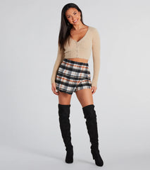 Feeling Cozy Eyelash Knit Cropped Cardigan