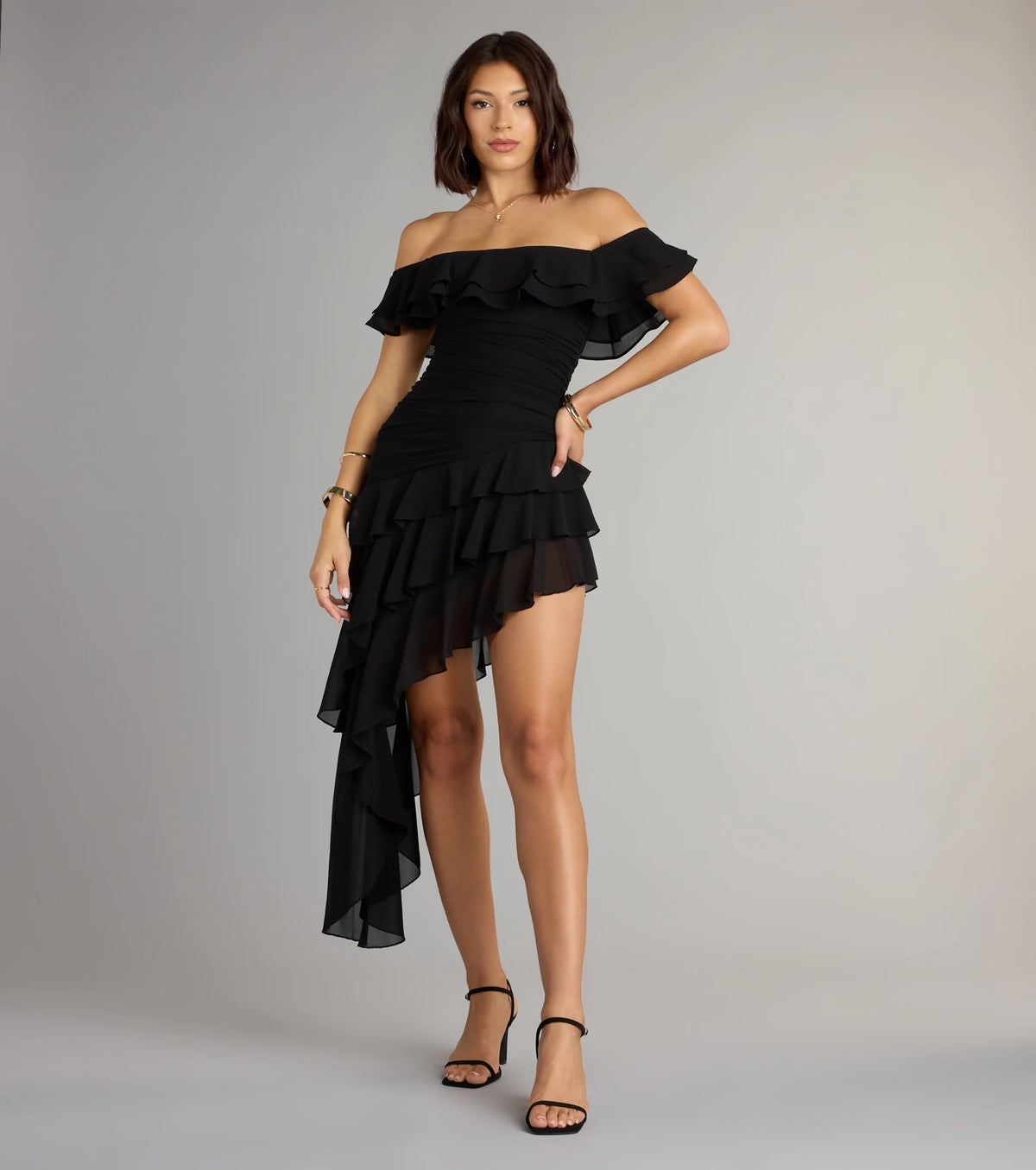 Drama Me Softly Ruffle Chiffon Mini Dress