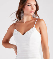 Elsa Glitter V-Neck Party Dress