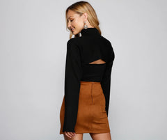 Casual-Chic Long Sleeve Cropped Topper