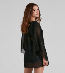 Sheer Secrets Chiffon Short Kimono