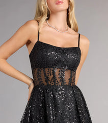 Taylor Glitter Bustier Skater Short Dress