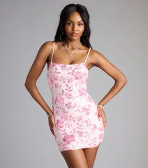 Bloom Boldly Sequin Floral Tie-Back Mini Dress