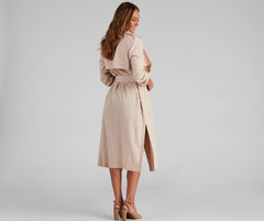 Shift In Season Linen Belted Trench