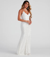 Natalie Sequin A-Line Formal Dress