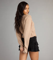 Cozy Agenda Crew Neck Knit Sweater